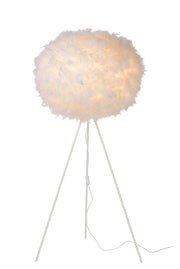 Lampada da terra GOOSY bianca piume treppiede Lucide