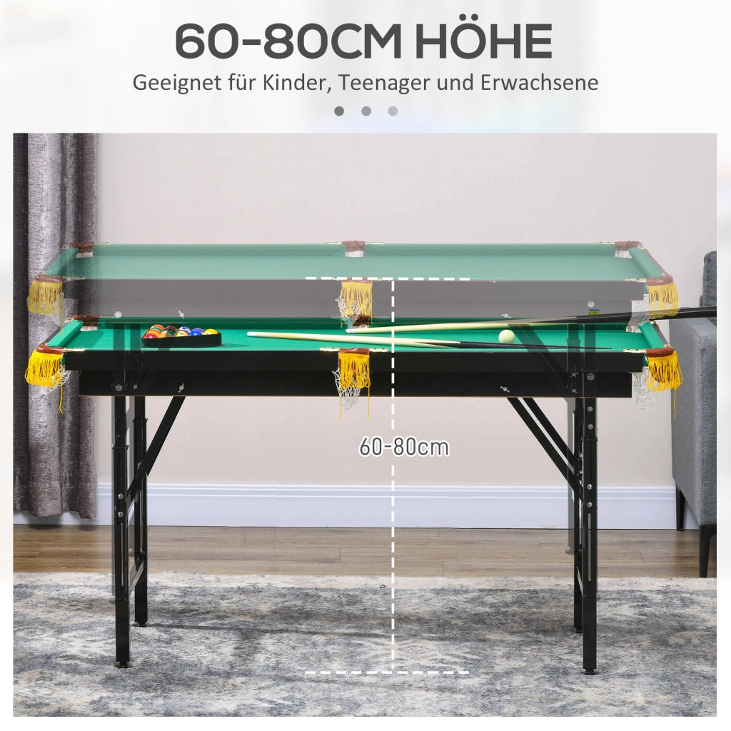 Tavolo da biliardo e ping pong 2 in 1 ¨C zephmum ¨C Blu/Verde, 140x63x80cm