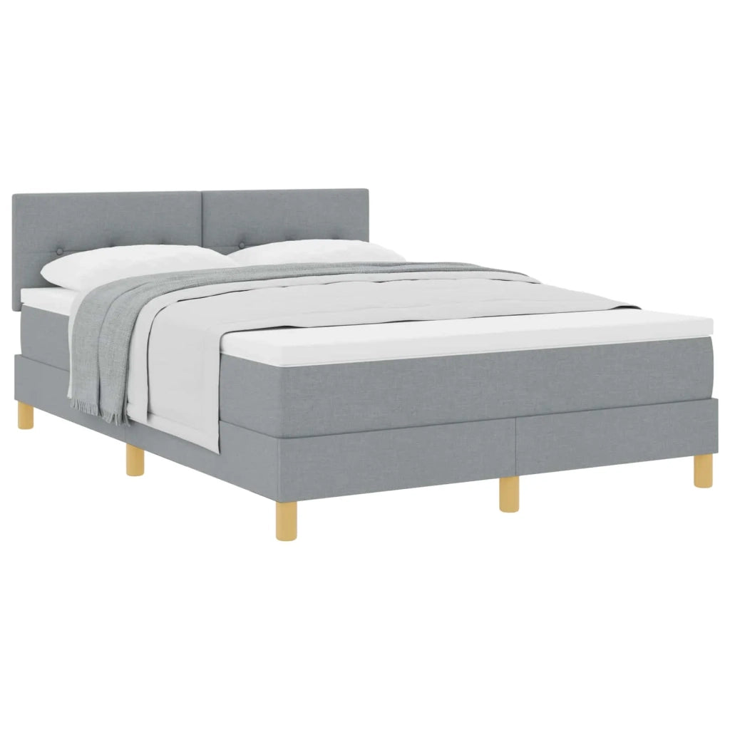 Letto a molle con cuscino Grigio chiaro 140 x 190 cm Tessuto 3338916