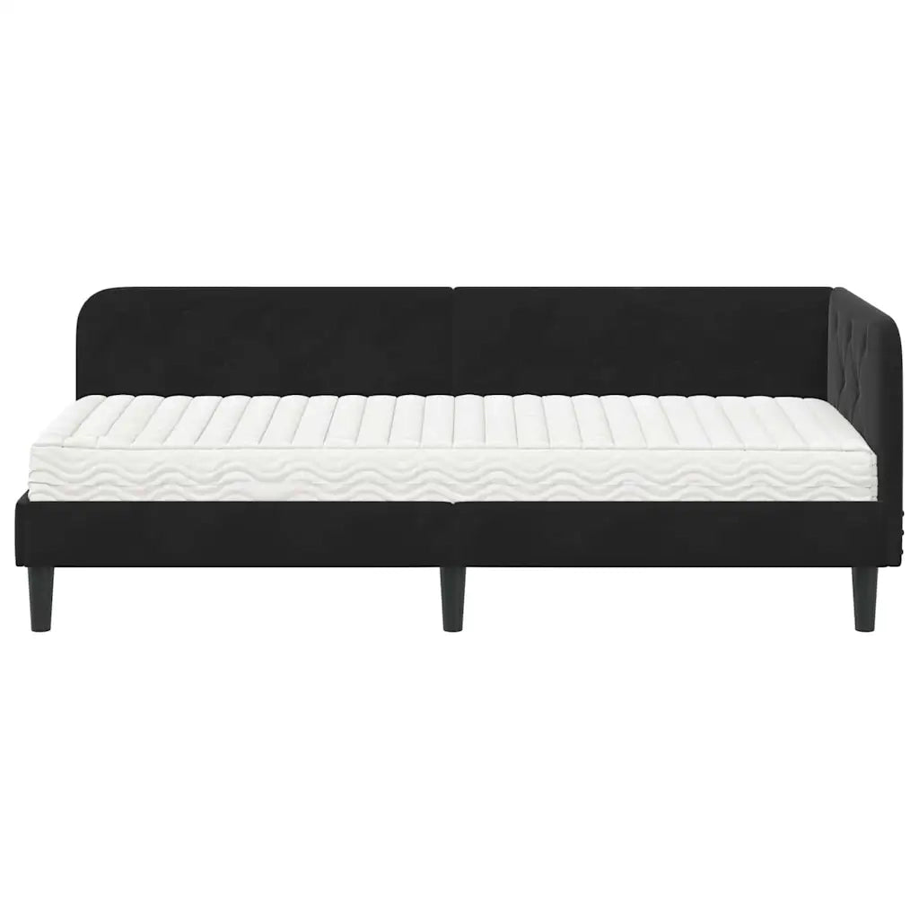 Cornice del letto ad angolo Nero 80 x 200 cm Velluto 3394139