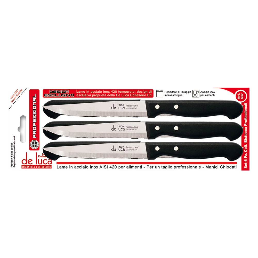 SET COLTELLI DA BISTECCA 6 pz  - DE LUCA