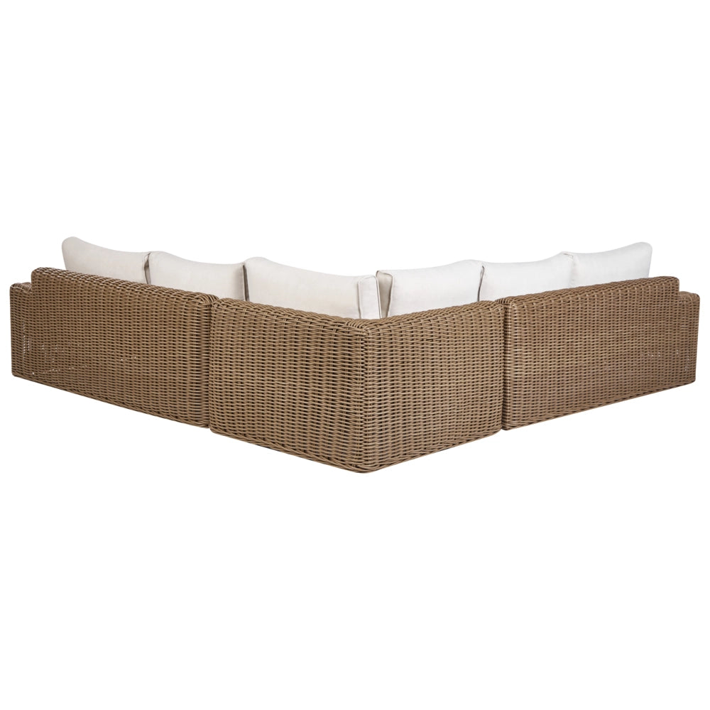 Set da giardino in vimini PE Rattan grigio con cuscini 6 posti marrone esterno elegante