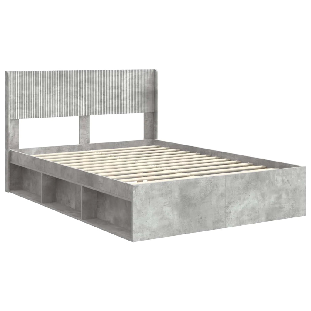 Struttura del letto con stoccaggio e testata Grigio Cemento 3414214