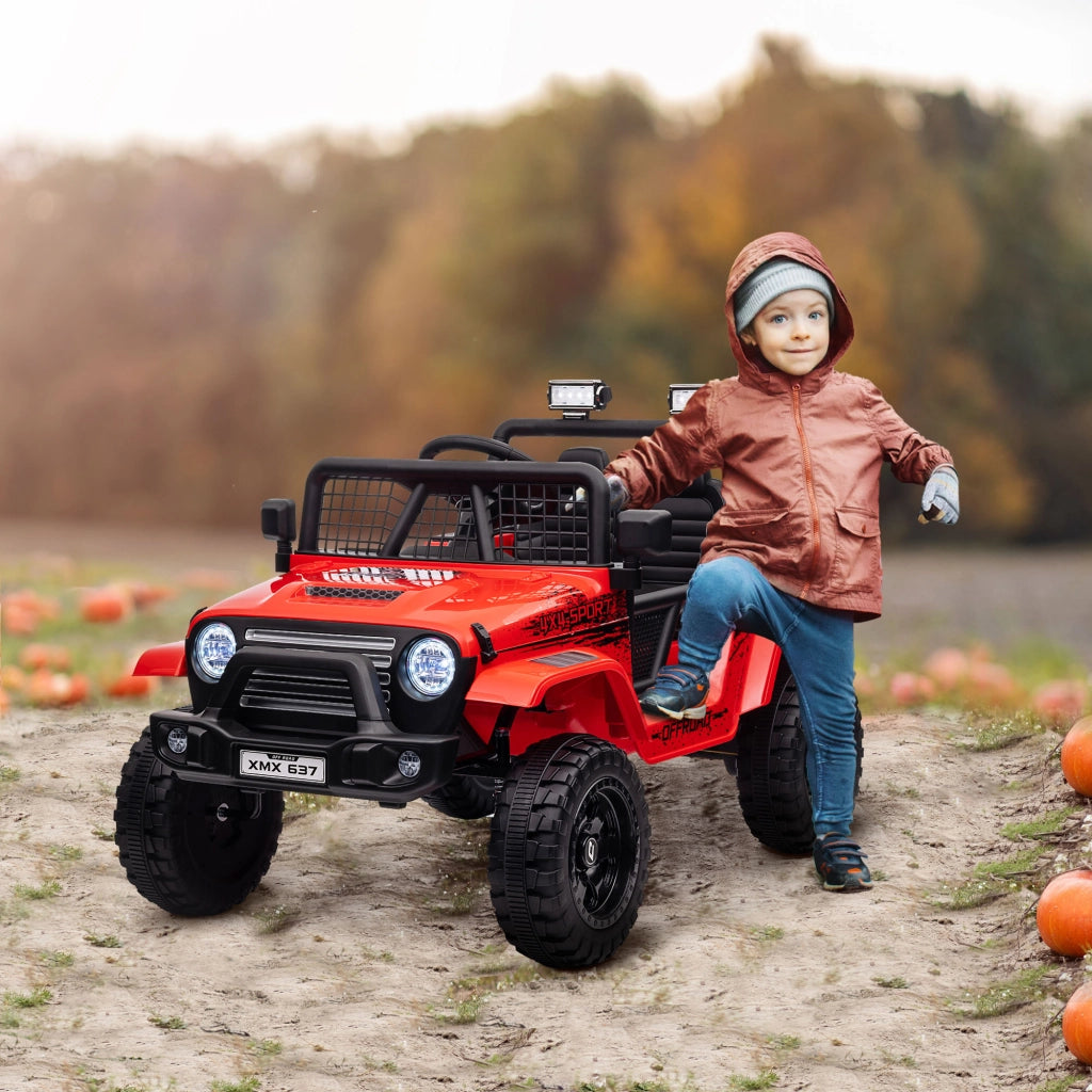 Auto Elettrica Bambini con LED ¨C Xylo ¨C 12V Telecomando Rosso