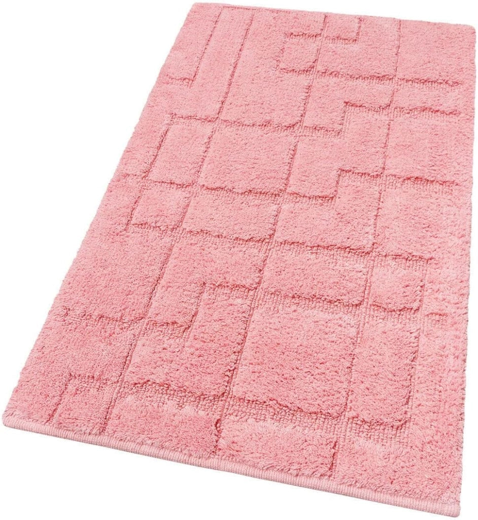 Tappeto Bagno Puro Cotone Morbido 3D Camera Sendiletto Elegante Lavabile Rosa 55x90 cm