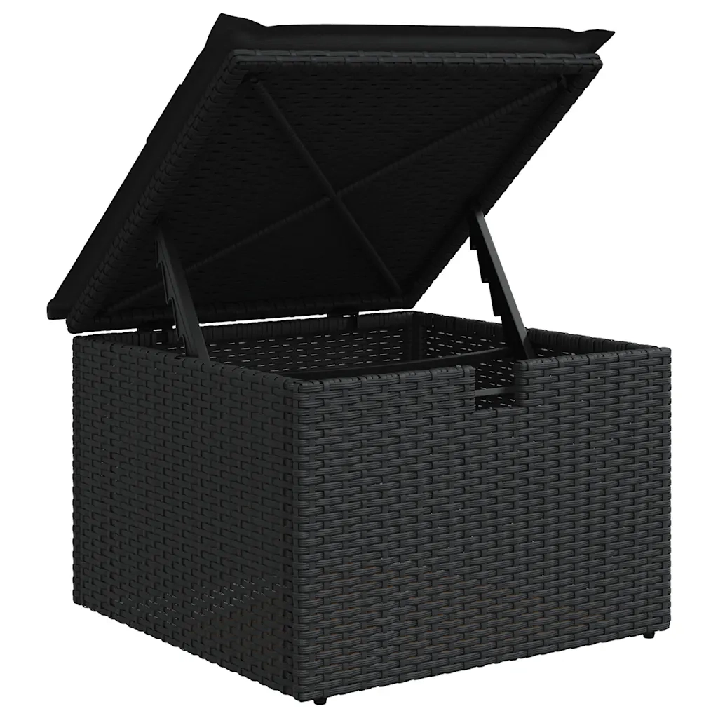 Set Divano da Giardino 6 pz con Cuscini Nero in Polyrattan 3325271