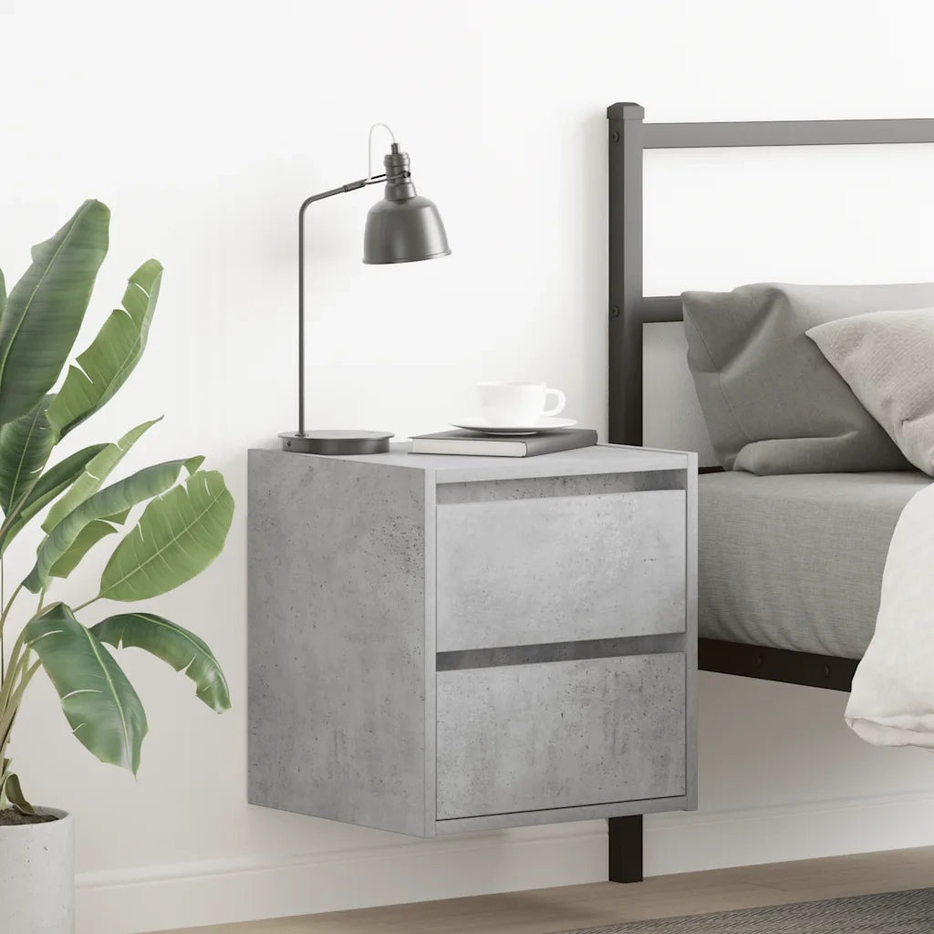 Comodino a Muro Grigio Cemento 38x34x40 cm 861253