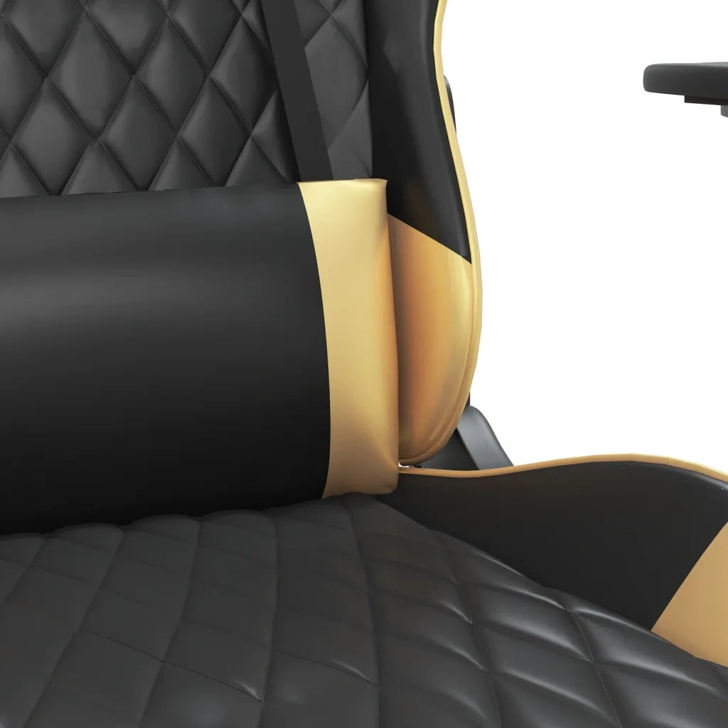 Sedia da Gaming Massaggiante Nero e Oro in Similpelle 345513