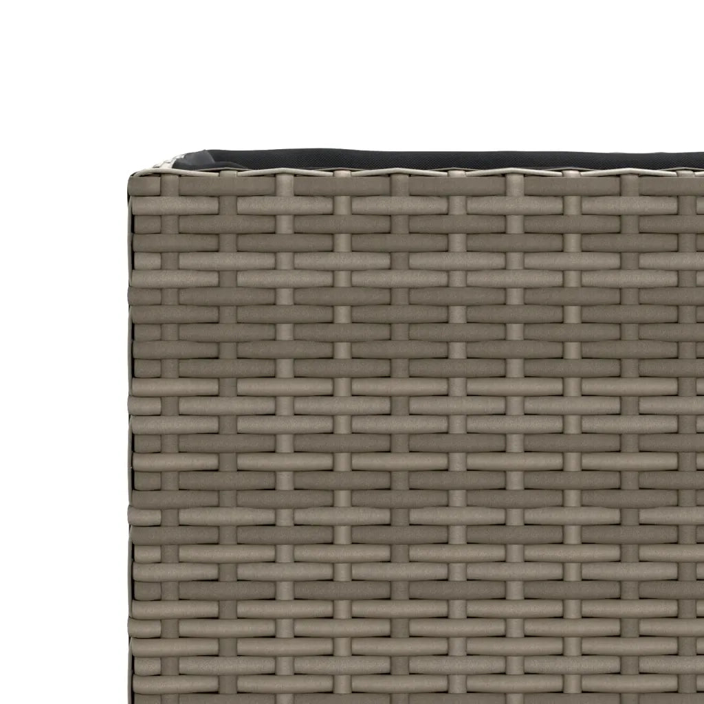 Fioriera | Cassetta per fiori | Vaso da Giardino con 3 Vasi Grigia 105x30x32 cm Polyrattan