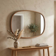 Brunico, Specchio Forma Ovale, 88x62h cm Marrone Noce