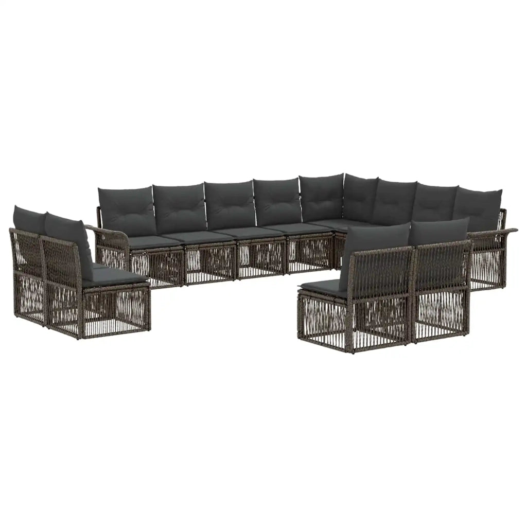 Set Divano da Giardino 12 pz Grigio polyrattan 3434987