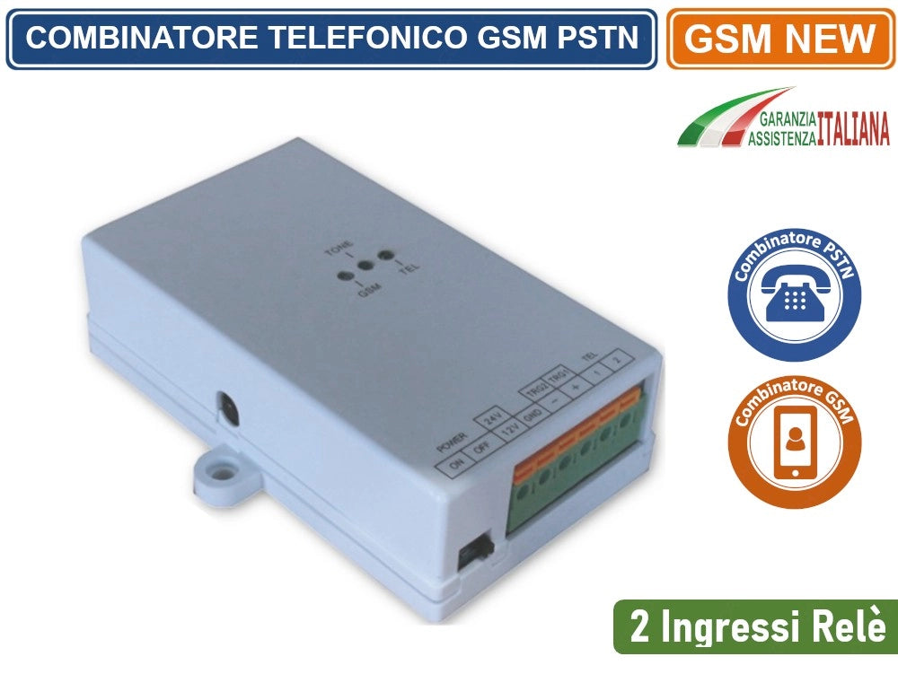 COMBINATORE TELEFONICO GSM PSTN ALLARMI ANTIFURTI INGRESSI ALLARME RELE