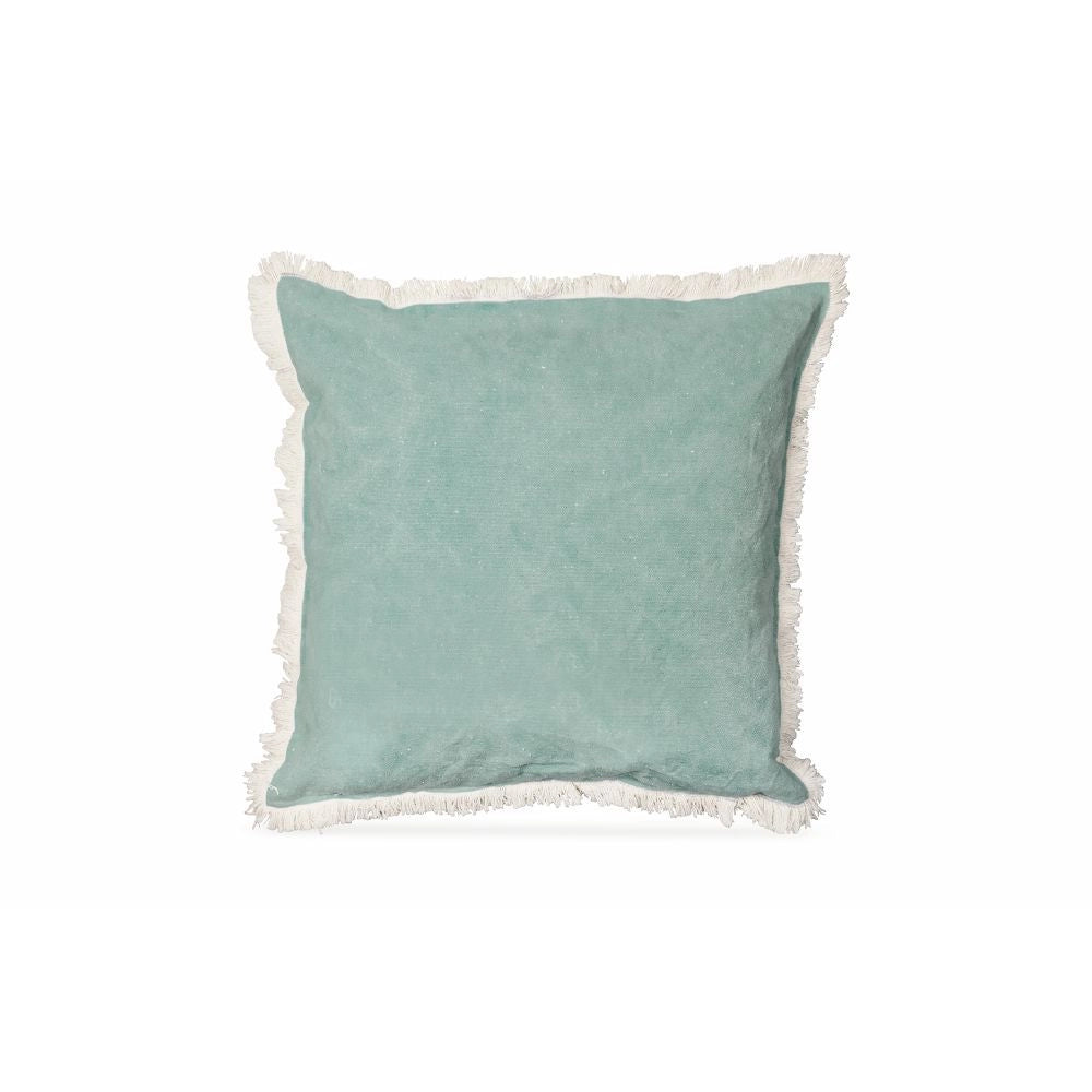 CUSCINO ARREDO CON FRANGE 65X65 CM IN COTONE E POLIESTERE