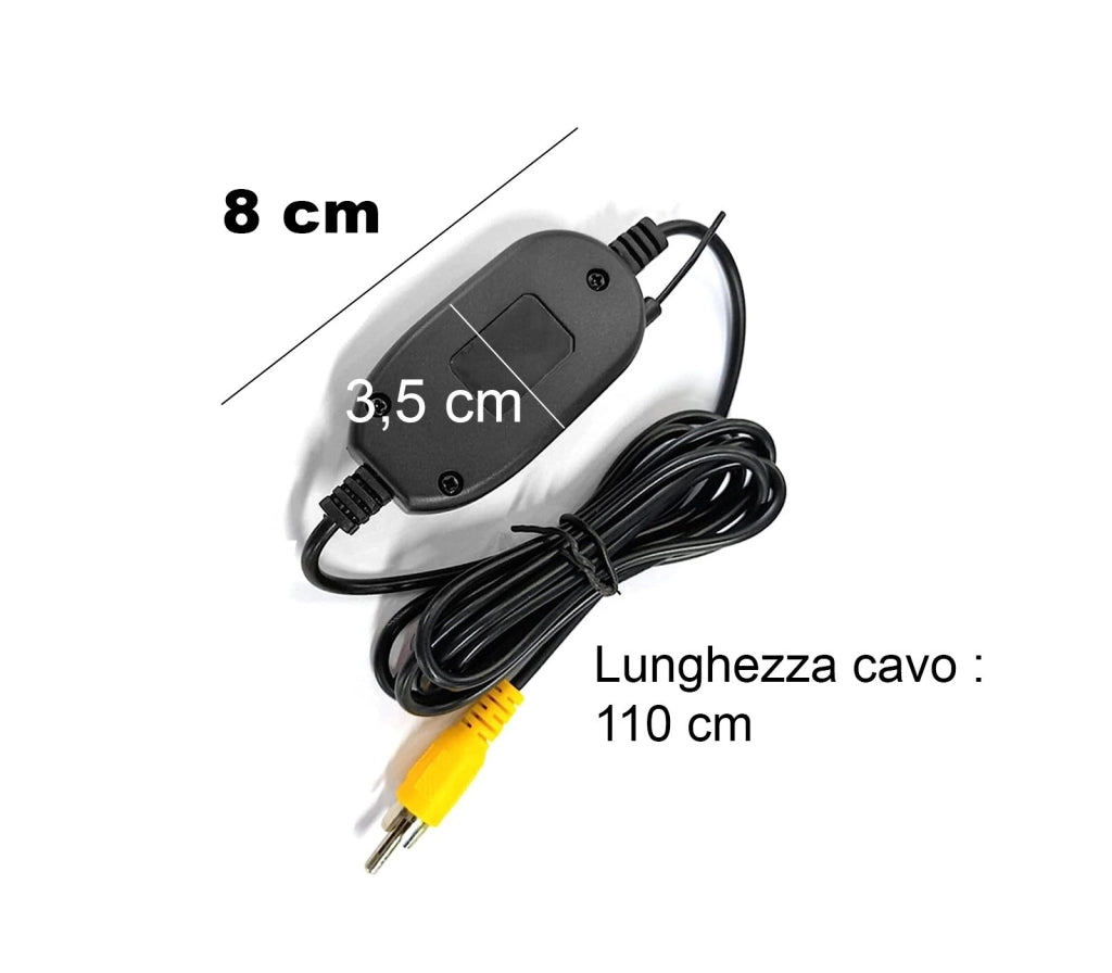 KIT RCA TRASMETTITORE RICEVITORE VIDEO WIRELESS PER TELECAMERA RETROMARCIA
