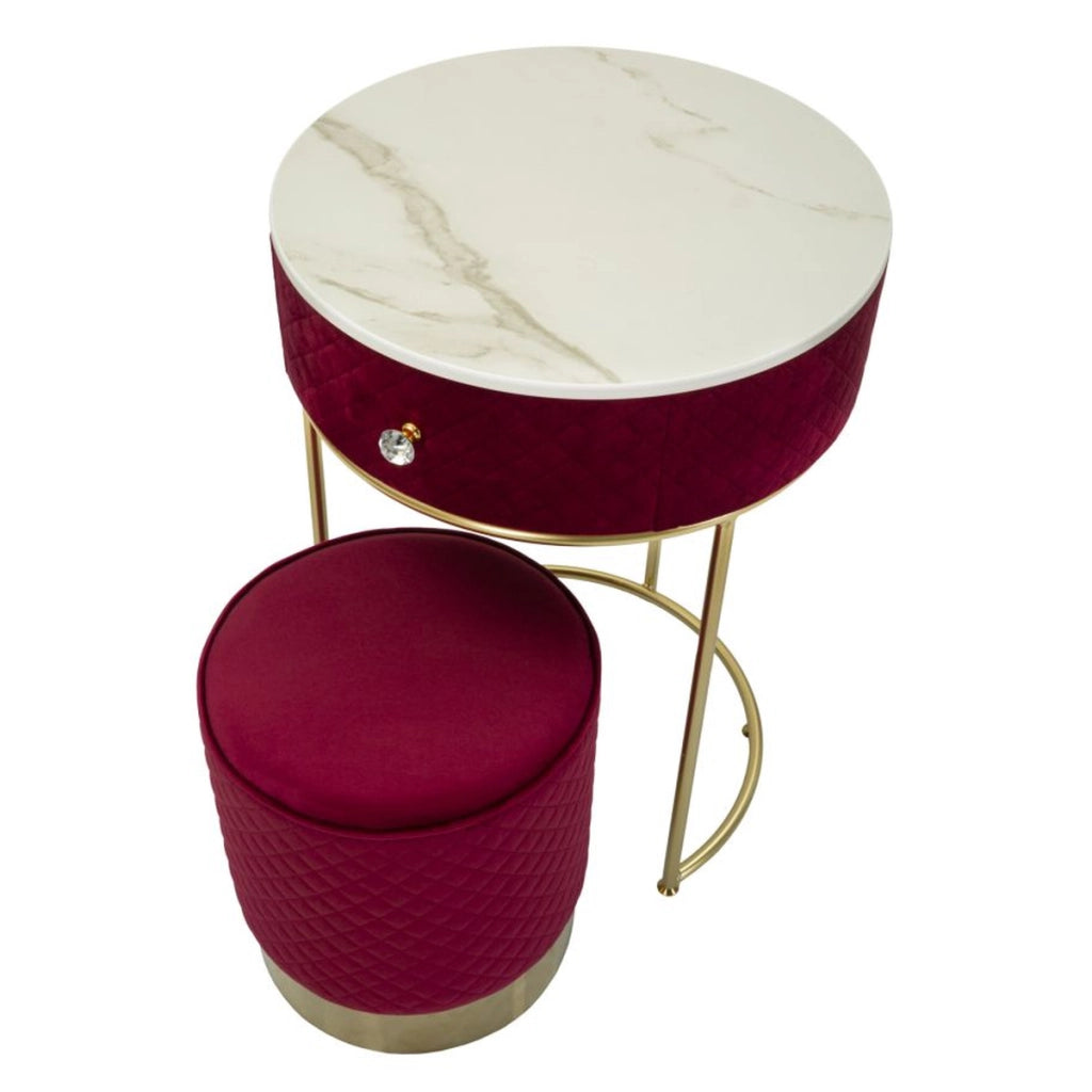 Comodino VKH756, Rosso, Legno, 52x52x70 cm