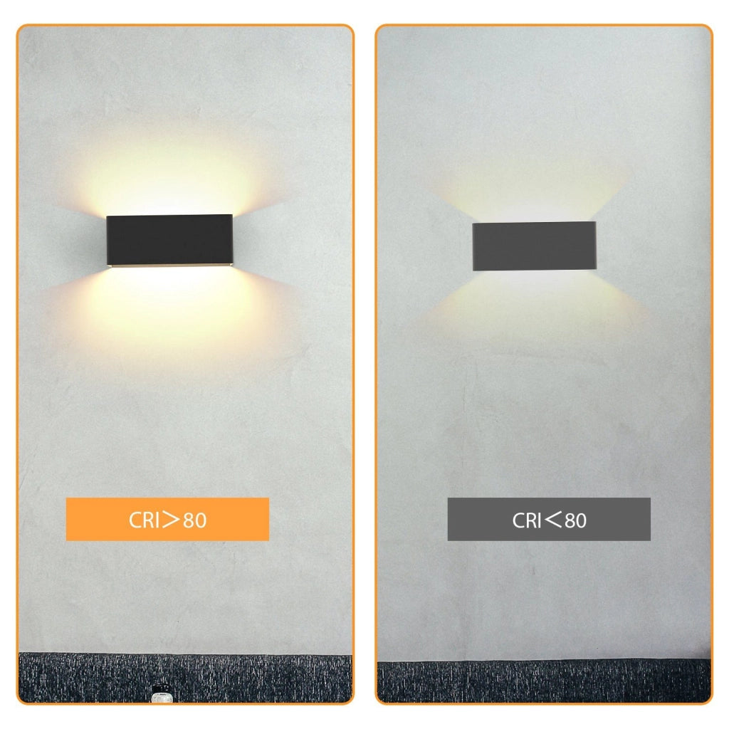ZMH Applique a LED nera Lampada da parete moderna per esterni e camera da letto