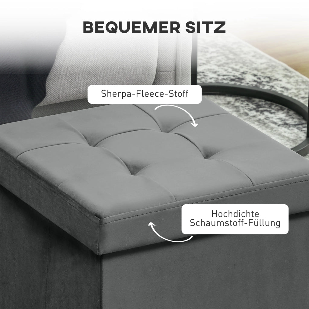 Sgabello ripiegabile con contenitore ¨C Minimal ¨C Grigio
