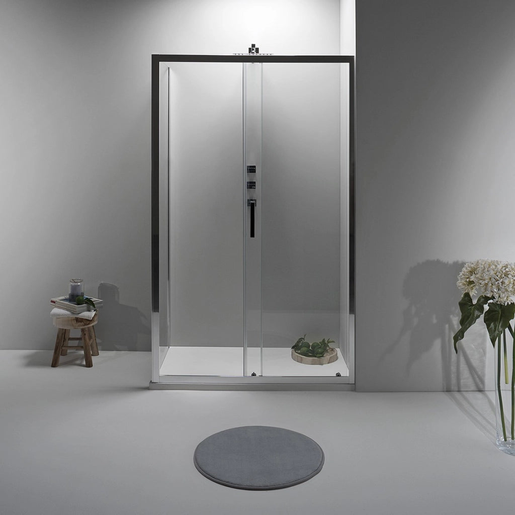 BOX DOCCIA ELITE ANGOLARE 80x140 CM SCORREVOLE CON LATO FISSO TRASPARENTE
