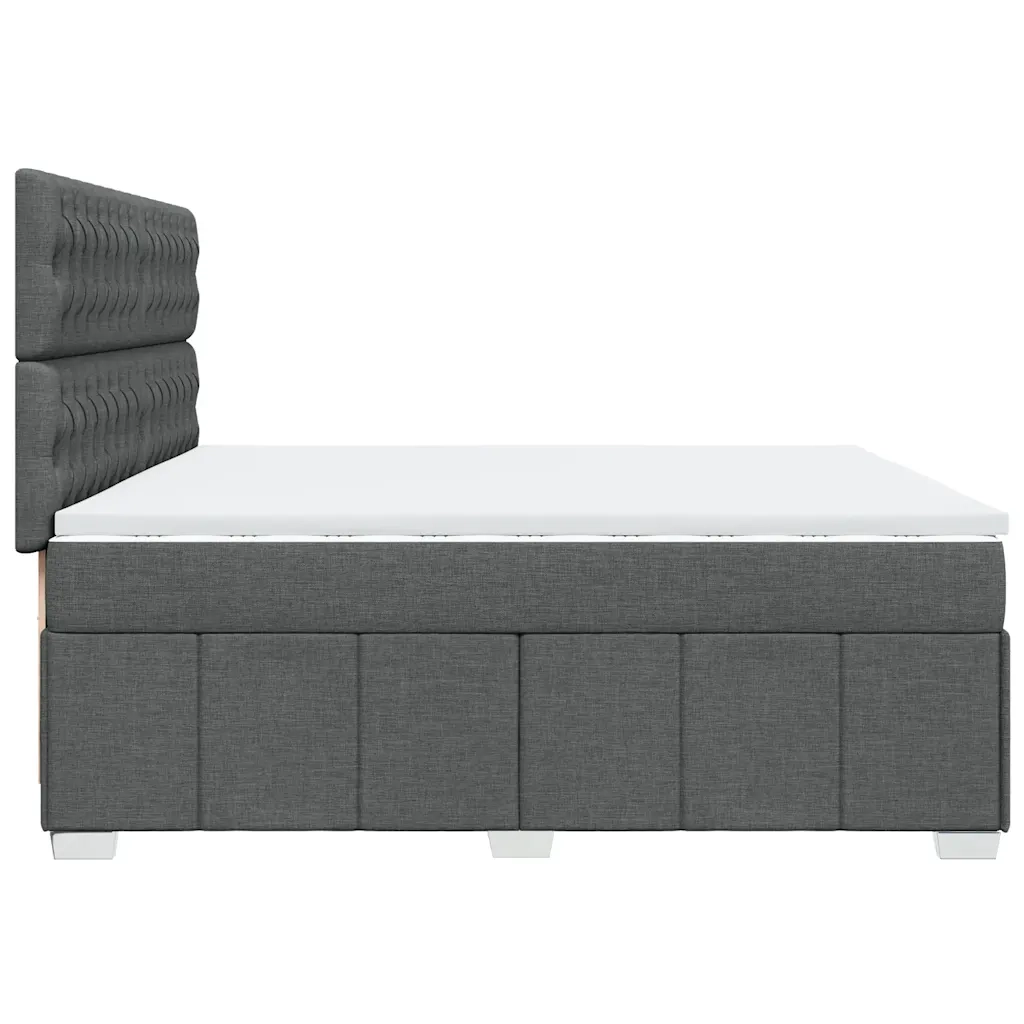 Giroletto a Molle con Materasso Grigio Scuro 200x200 cm Tessuto 3294083
