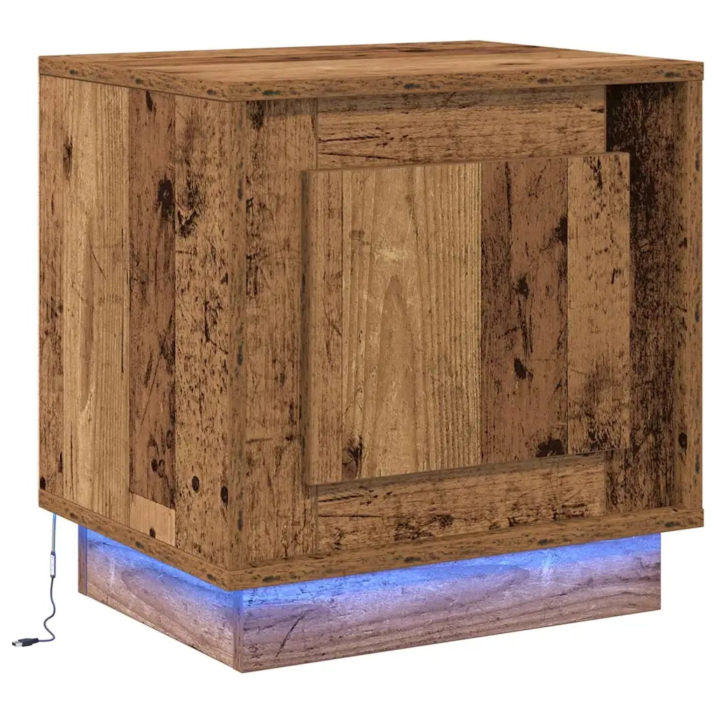 Set di 2 Comodini | Armadio da Notte | Mobiletto da notte Legno vecchio 44 x 34,5 x 45 cm