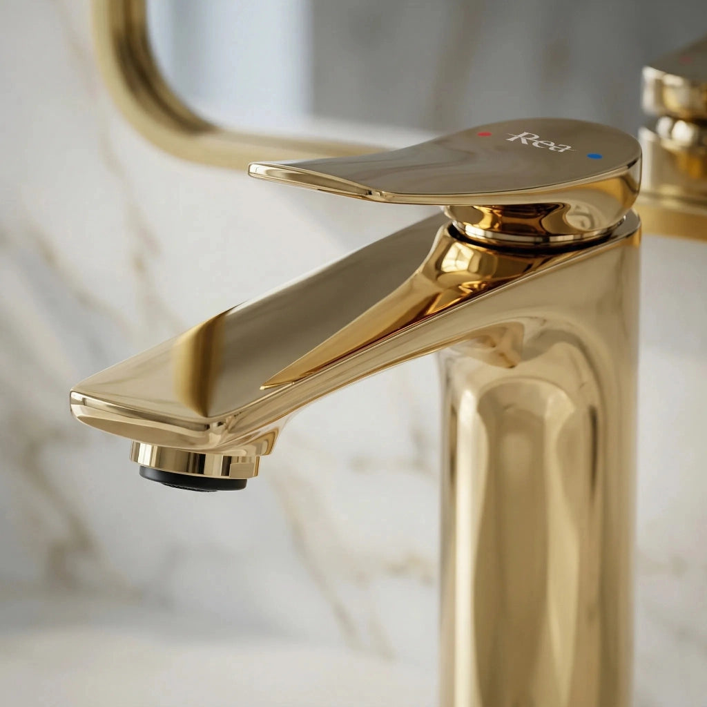 Rubinetto Per Lavabo Premium Rea Vision Gold Low