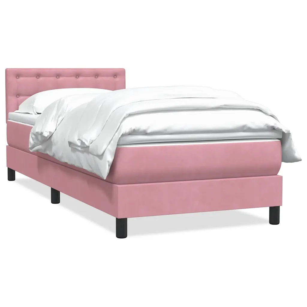 Giroletto a Molle con Materasso Rosa 90x210 cm Velluto 3316580