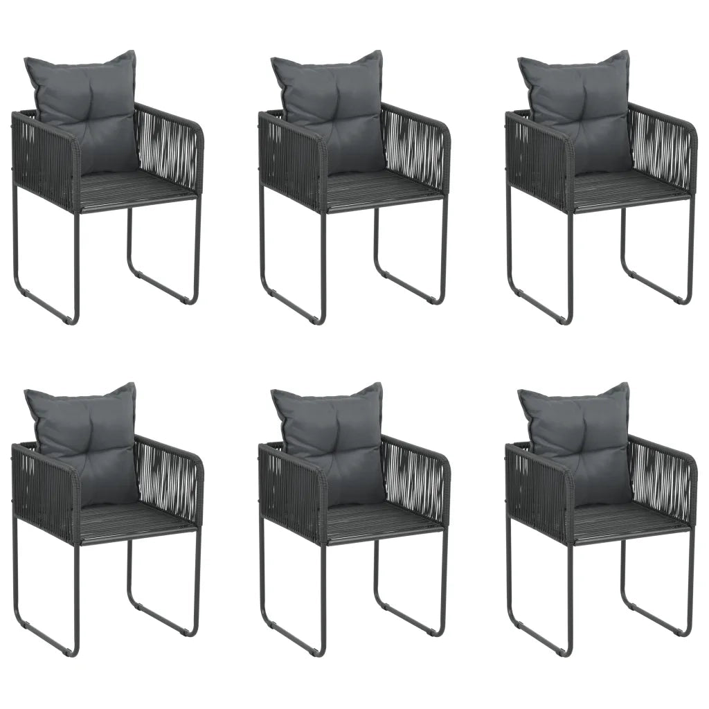 Set da Pranzo da Giardino 7 pz Nero 3156497