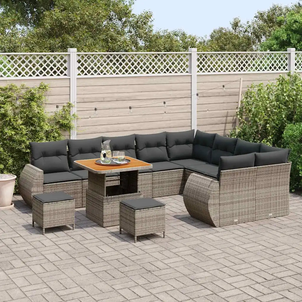 Set Divano da Giardino 12 pcs Grigio polyrattan 3361913