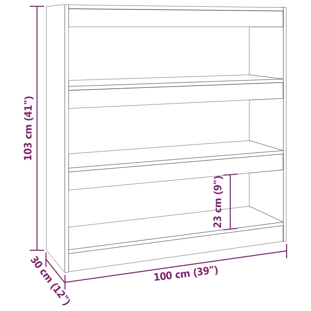 Libreria Divisorio-Scaffale per Libri-Mobile di Stoccaggio Bianco 100x30x103 cm
