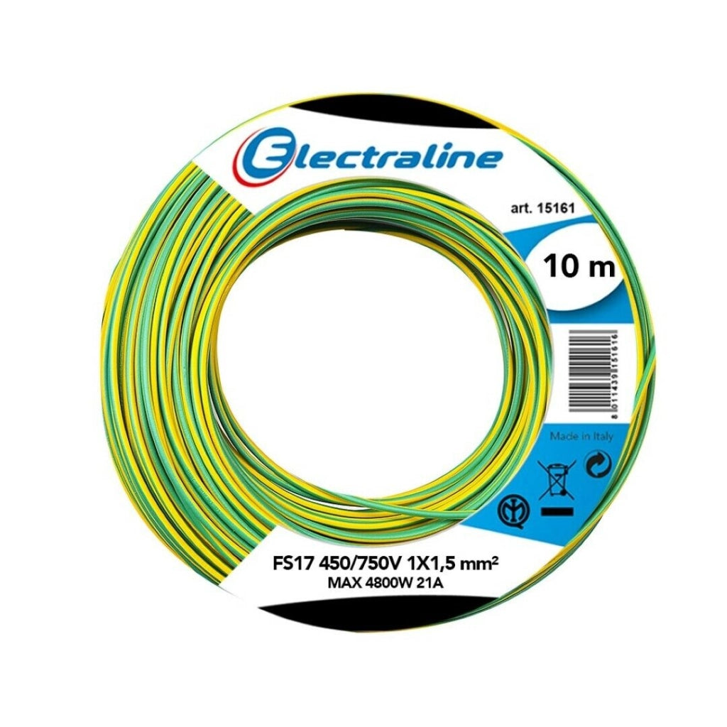Cavo Fs17 1X1,5 Mt 10 Giallo /Verde - Electraline