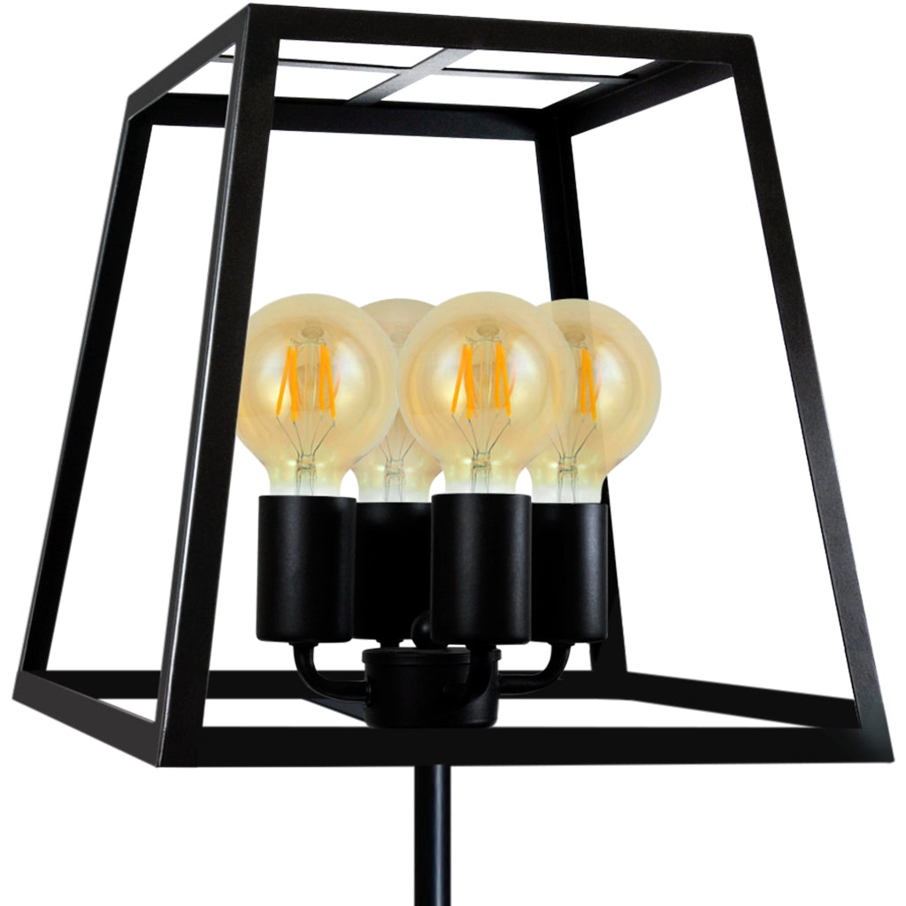 Lampada da terra FINLAND nera 4xE27 in alluminio Polux