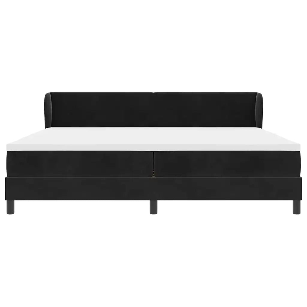 Letto a molle con materasso Nero 200 x 200 cm Velluto 3340408