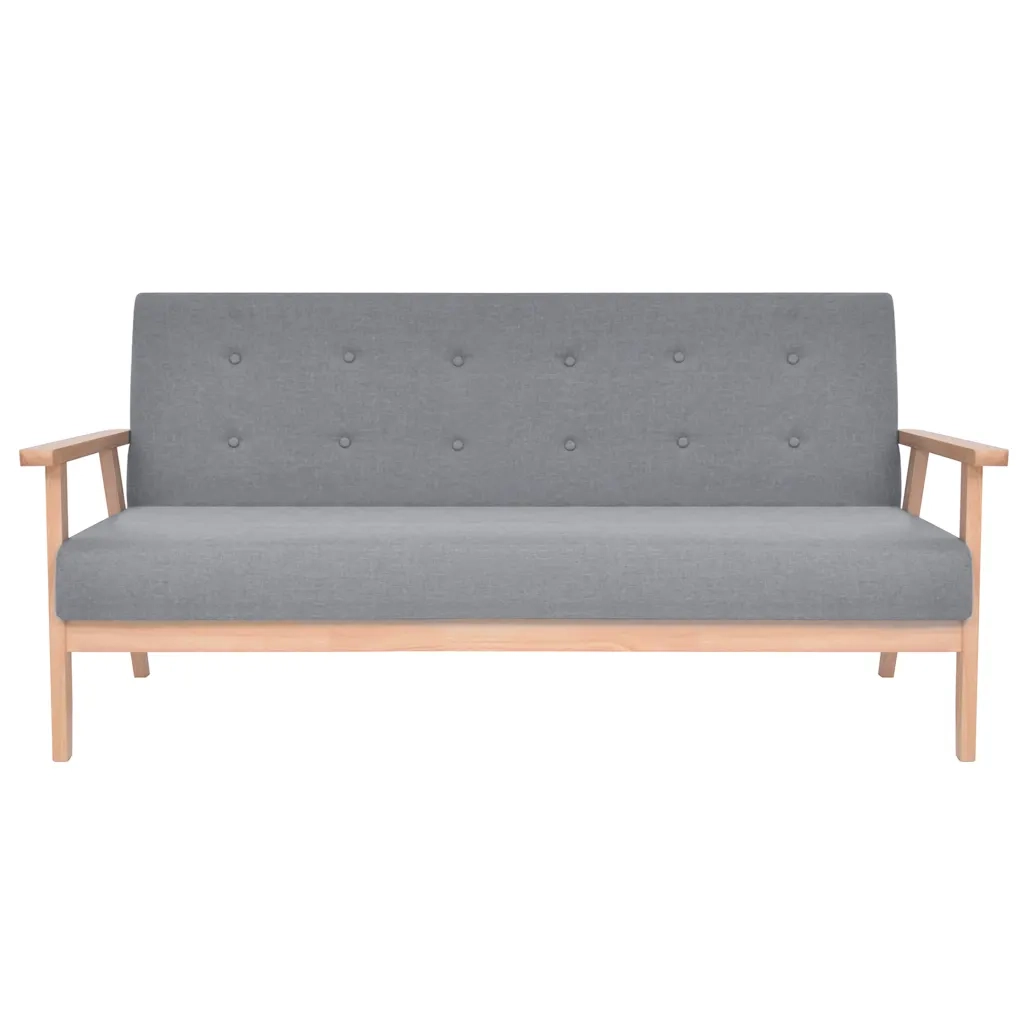 Divano a 3 Posti-Sofa 3 Posti in Tessuto Grigio Chiaro 590465