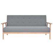 Divano a 3 Posti-Sofa 3 Posti in Tessuto Grigio Chiaro 590465