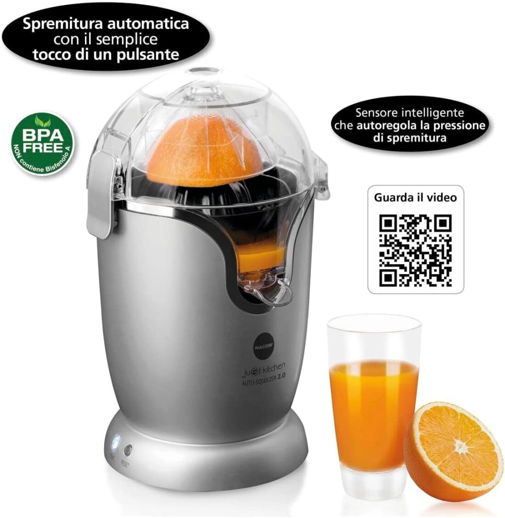 Macom 874 Auto Squeezer 2.0 Spremiagrumi Automatico Potenza 60 W Capacita' 0.4 l colore Grigio e Nero