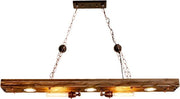 Lampada a sospensione in legno industriale - 38W - E27 - 5 Luci