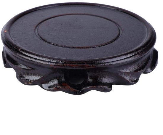 Supporto per esposizione in legno base - Decorazione pratica - Retro/nostalgica - Diametro interno 10 cm - Altezza 2,5 cm - Materiale naturale - Base di decorazione