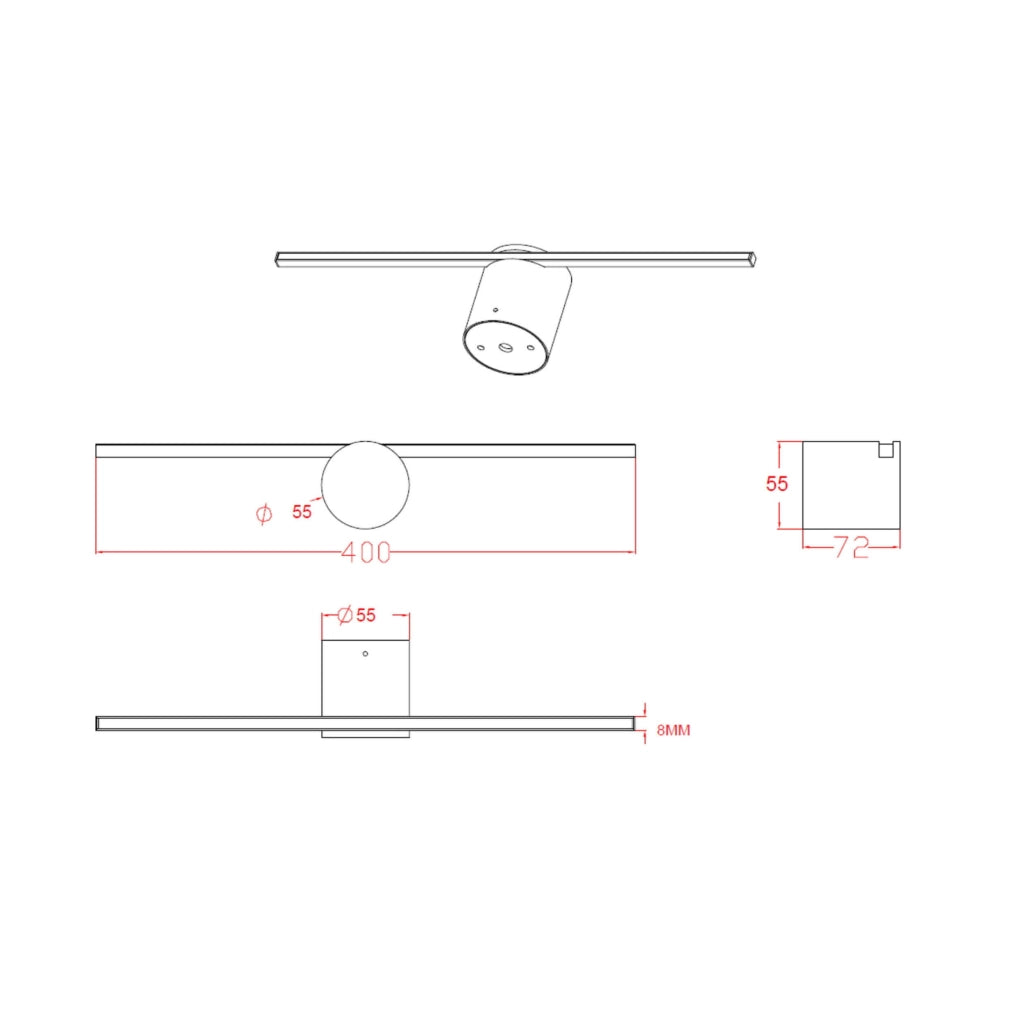Applique Modern Slim M cromo LED 6W IP44 Light Prestige