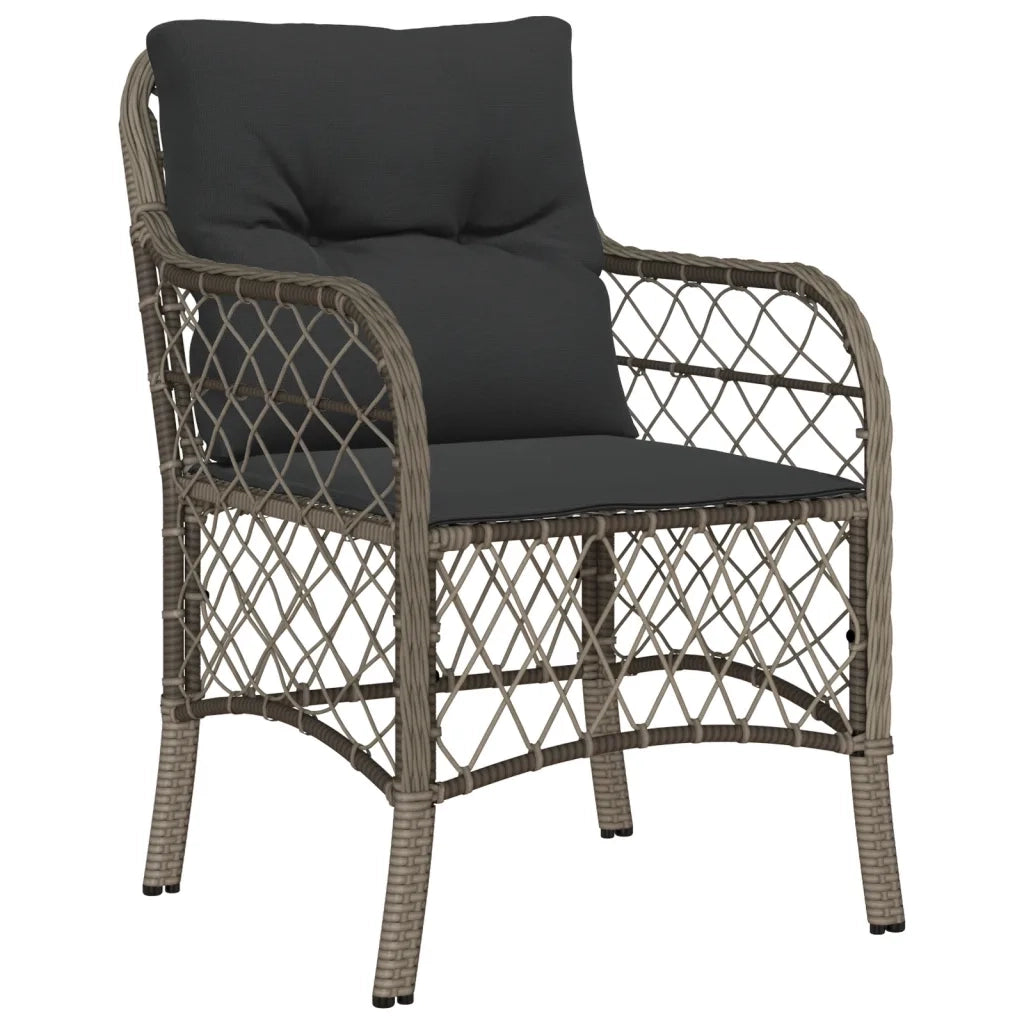 Set da Pranzo da Giardino 7 pz con Cuscini in Polyrattan Grigio 3212060