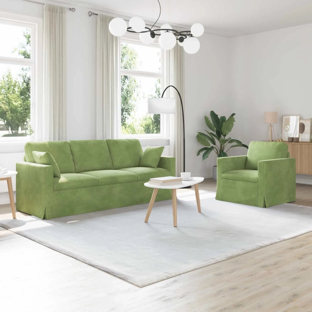 Set di divani 2 pcs Verde chiaro 198 x 78 x 80 cm Velluto 3407598