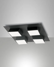 Lucas Plafoniera LED Quadrata 48W 4160lm 3000K Antracite - Struttura in Metallo e Metacrilato Dimmerabile a Taglio di Fase, Design Moderno IP20
