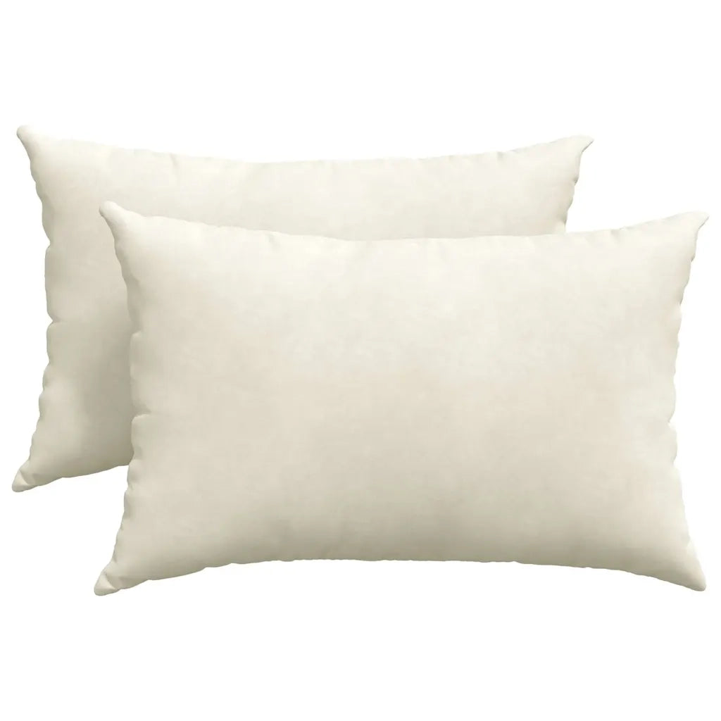 Cuscini da Divano 2 pz-Set di 2 Cuscini per Sofa Crema 60 x 40 cm Tessuto in Cords 322784