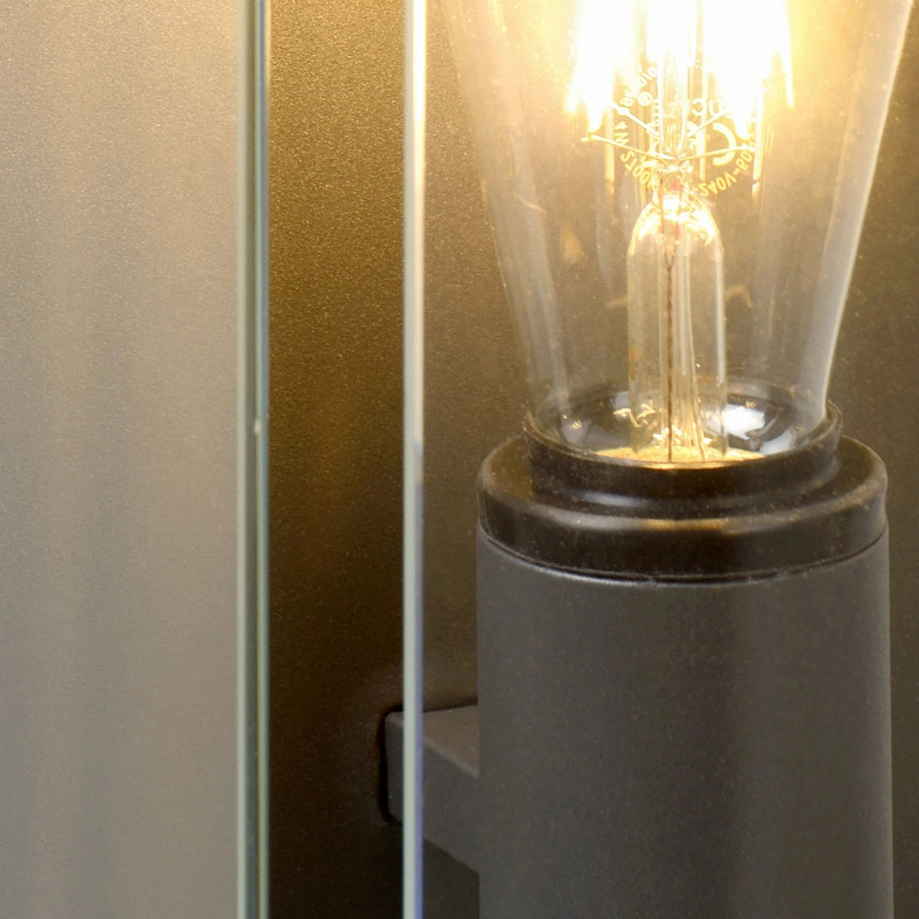 Applique esterna Lucide Claire LED E27 IP54 nera vetro