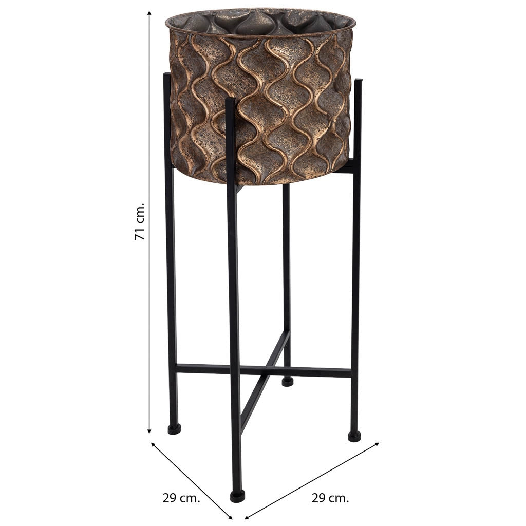 Vaso in metallo dorato 29x29x71h cm