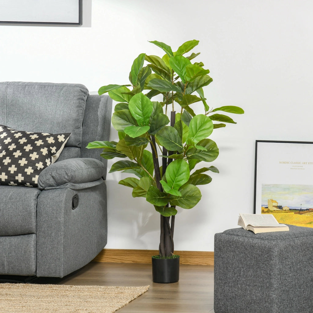 Ficus Artificiale 130cm ¨C Xylo ¨C 78 Foglie Realistiche per Interni ed Esterni