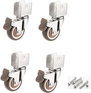Set di ruote per mobili 50 mm - Set di 4 ruote con freno - Ruote in gomma morbida - Silenziose - Rotazione a 360 gradi - Capacità di carico 80 kg