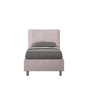 BS COM Letto singolo senza rete imbottito 90x190 microfibra glicine
