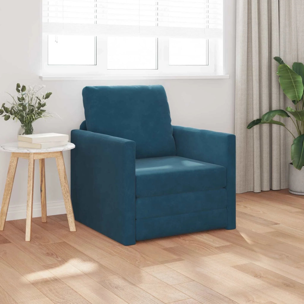 Divano letto Blu 74 x 77 x 81 cm Velluto 4106617