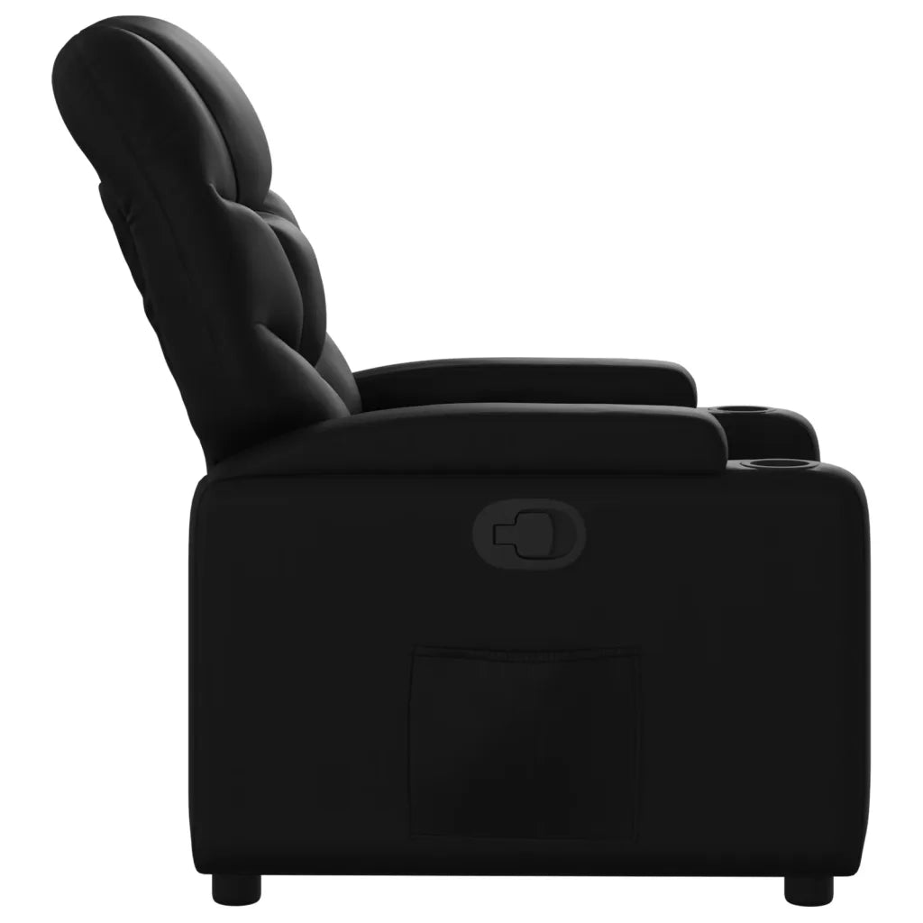 Poltrona reclinabile nera in similpelle 3205640