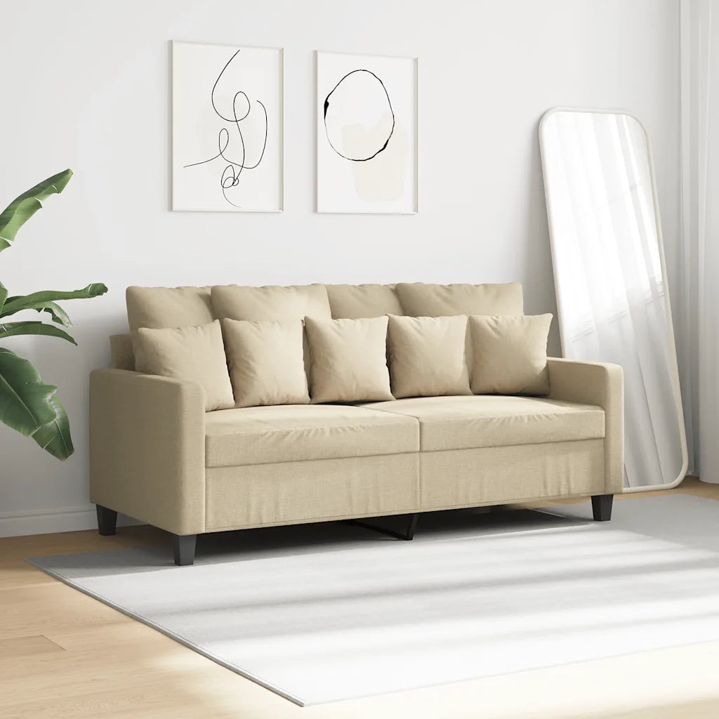 Divano a 2 Posti Crema 140 cm in Tessuto 359269